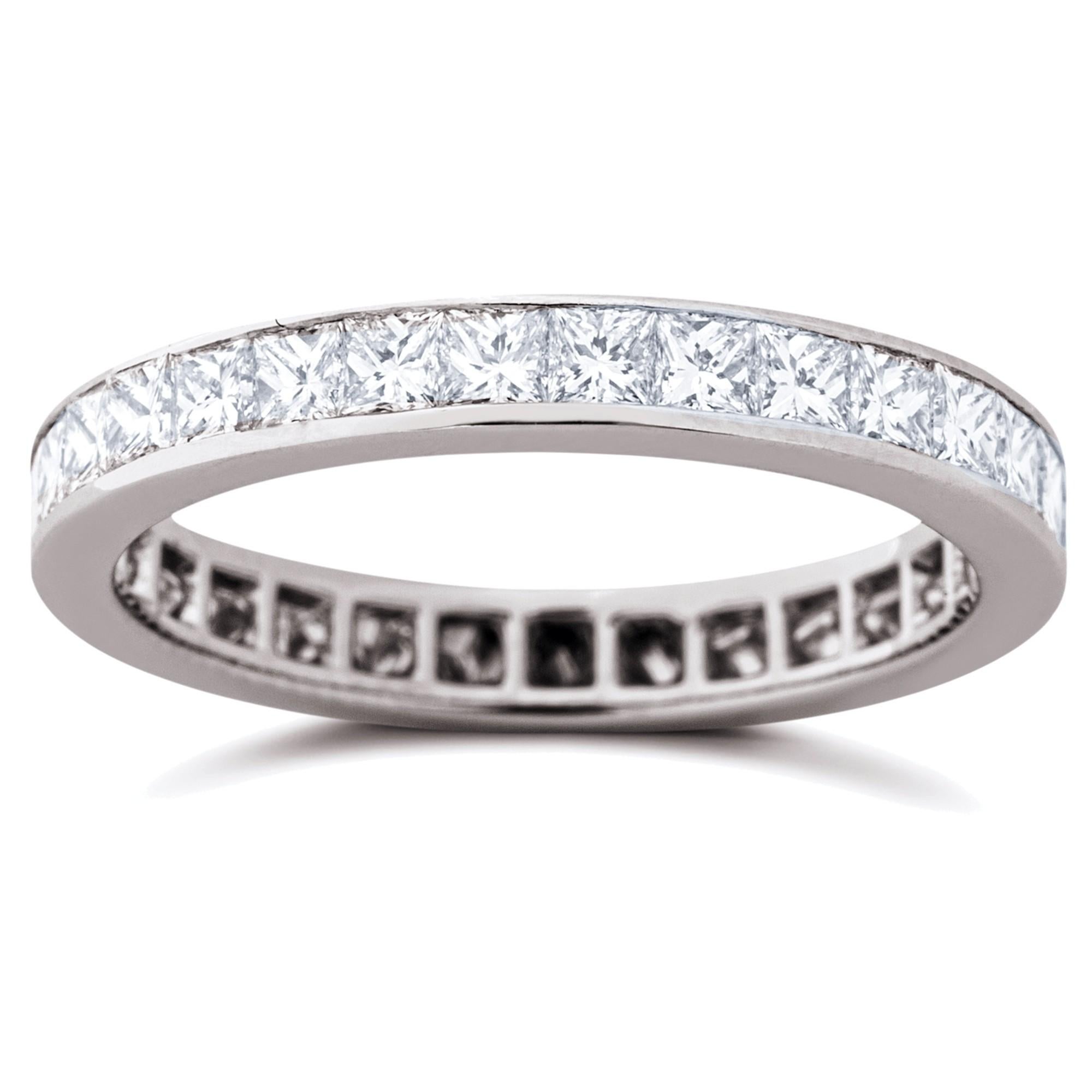 Eternity-Ring aus Platin mit weißem Diamanten von Alex Jona (Rundschliff) im Angebot
