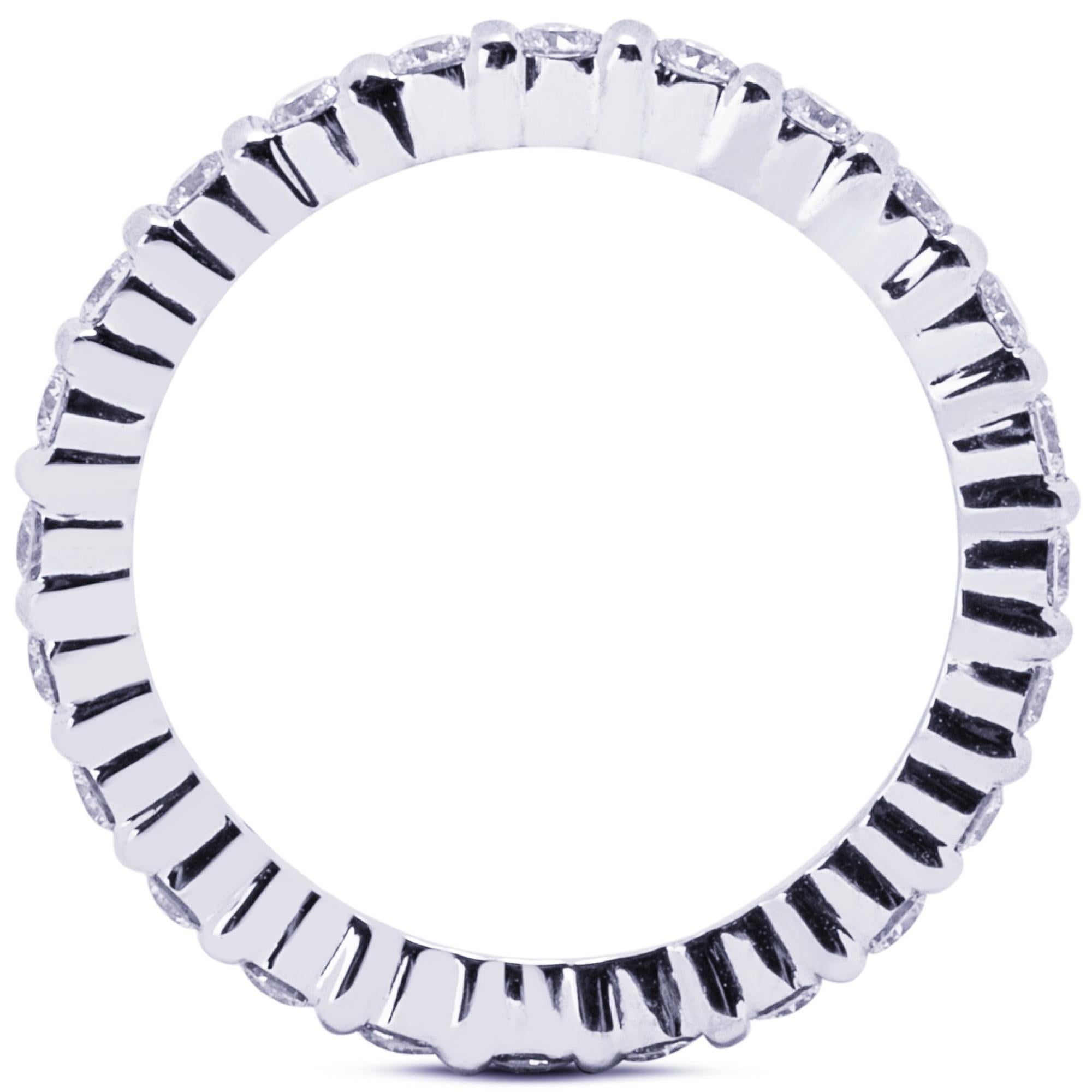 Alex Jona White Diamond Platinum Eternity Band Ring For Sale 1