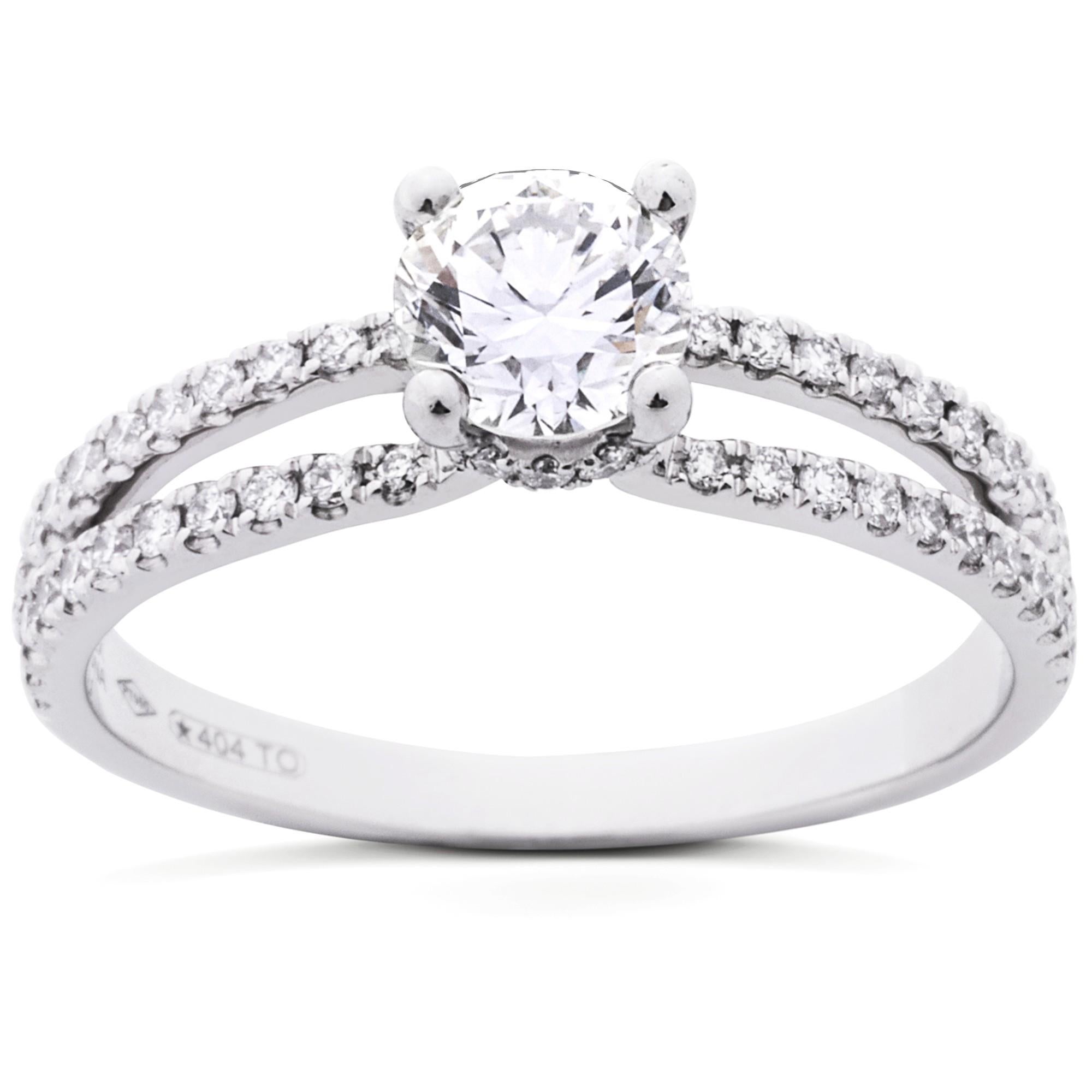 Alex Jona White Diamond Platinum Solitaire Ring