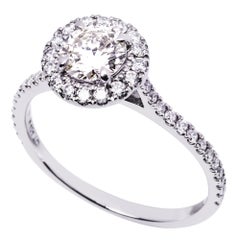 Anello solitario in platino con diamante bianco di Alex Jona