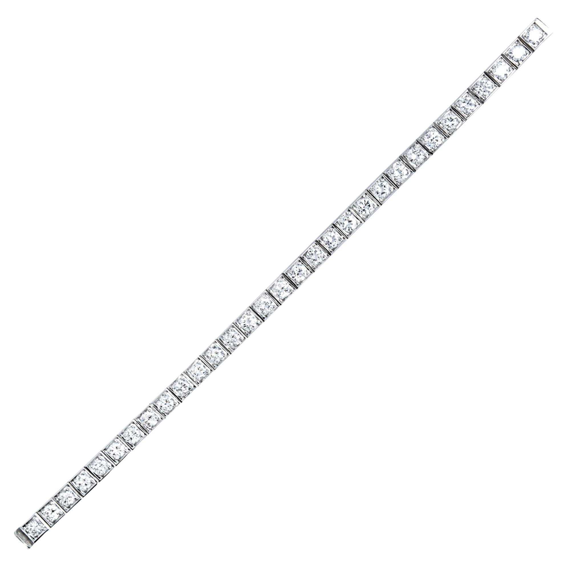 Alex Jona Pulsera de tenis de platino y diamantes blancos