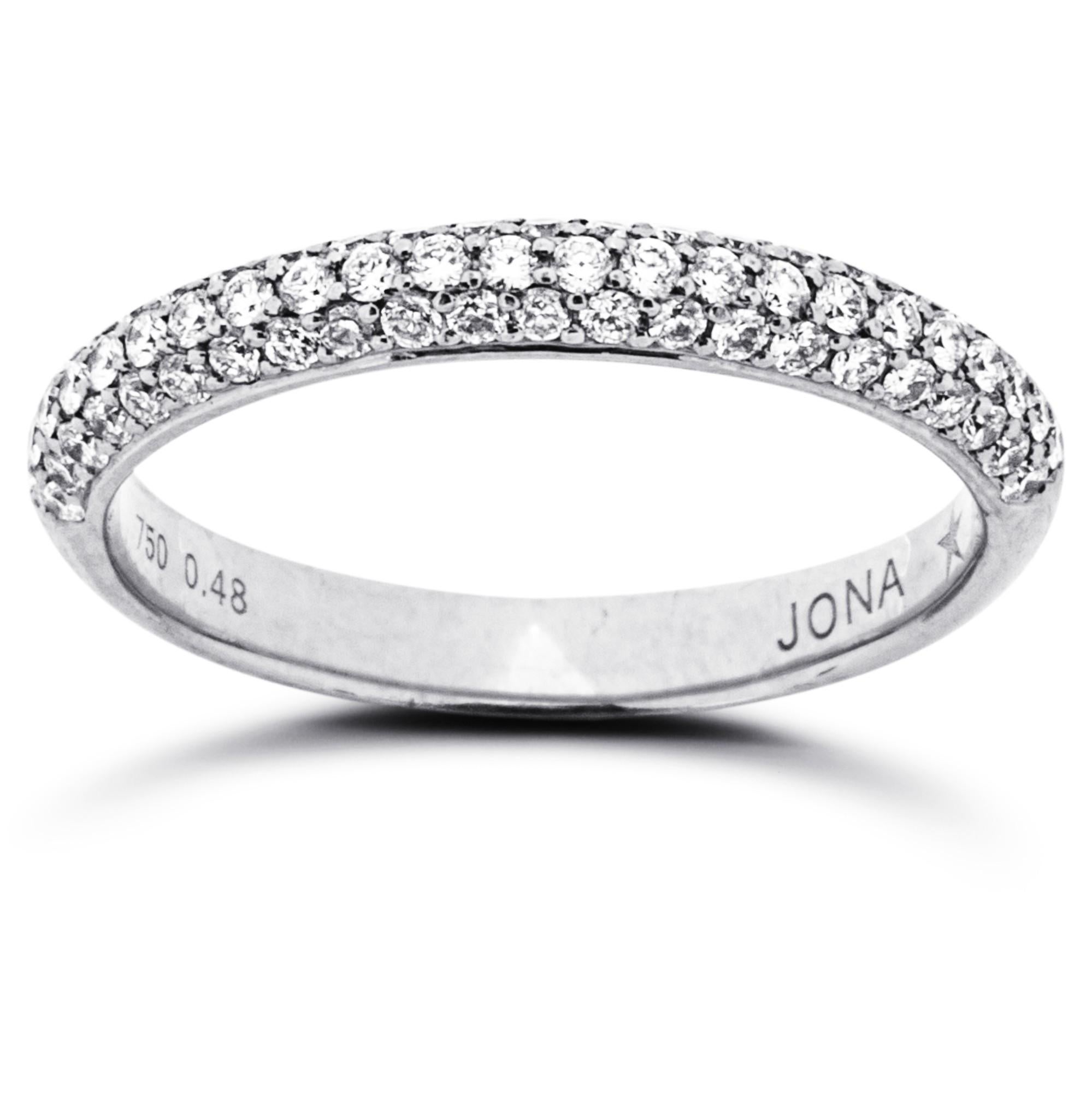 Contemporary Alex Jona White Diamond White Gold Band Ring For Sale