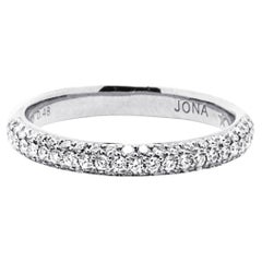 Anello a fascia in oro bianco con diamante bianco Alex Jona