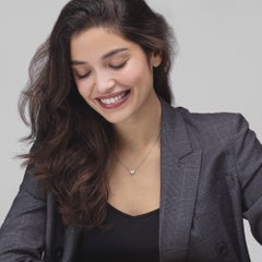 Collar Colgante Corazón Diamante Blanco Oro Blanco