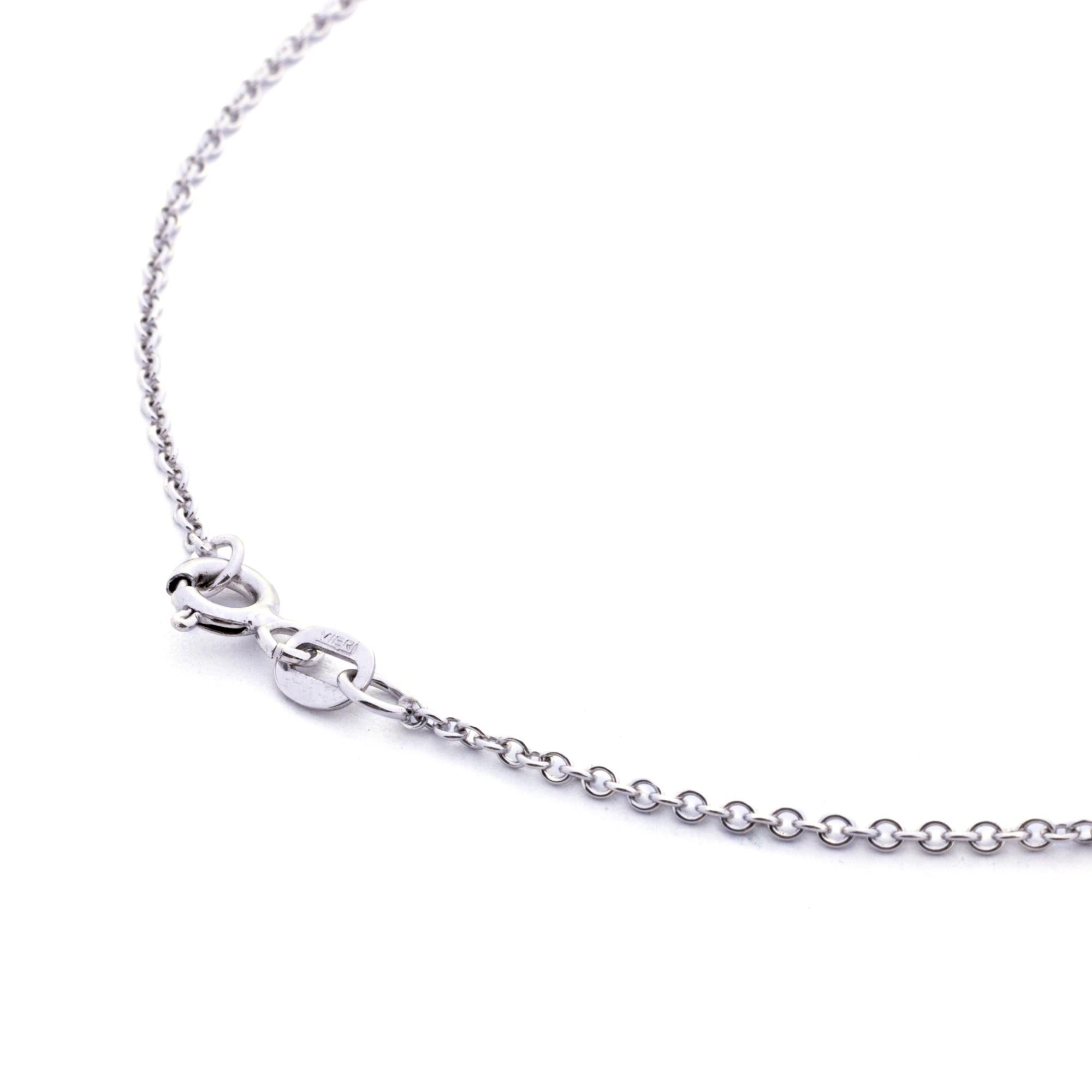 Women's White Diamond White Gold Heart Pendant Necklace For Sale
