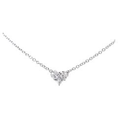 White Diamond White Gold Heart Pendant Necklace