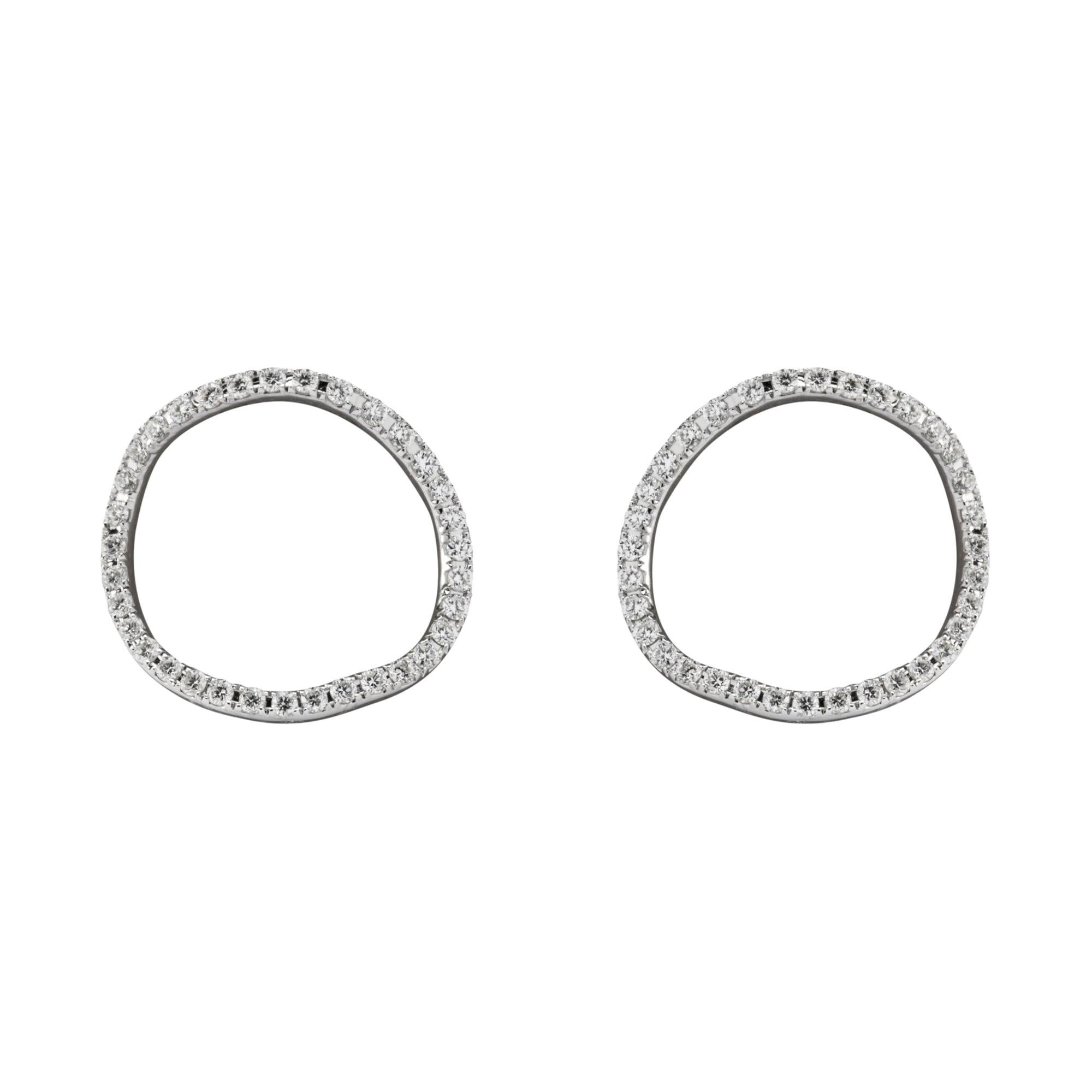 Faustine Circle White Gold Diamond Earrings For Sale at 1stDibs