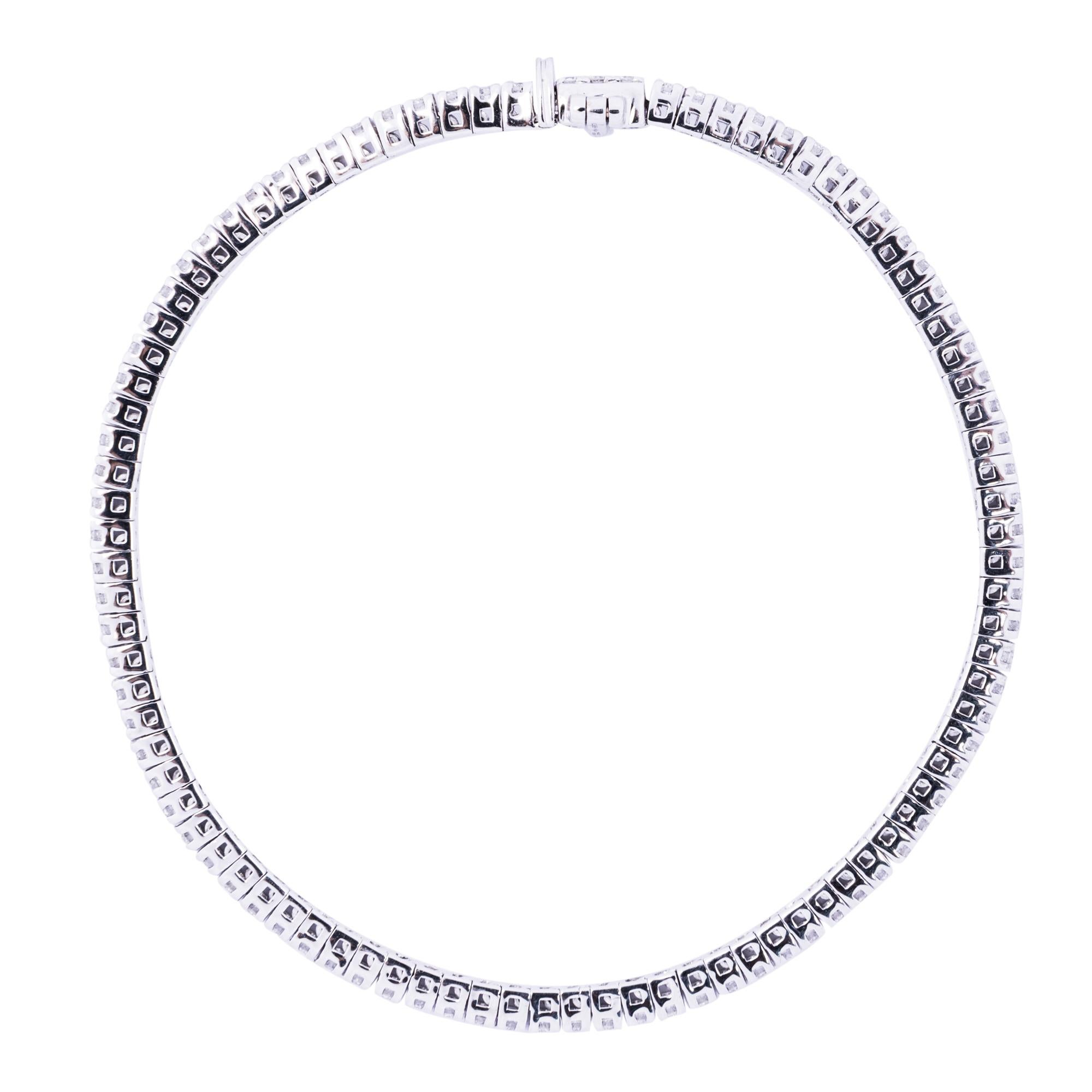 Contemporain Bracelet tennis Alex Jona en or blanc et diamants blancs en vente
