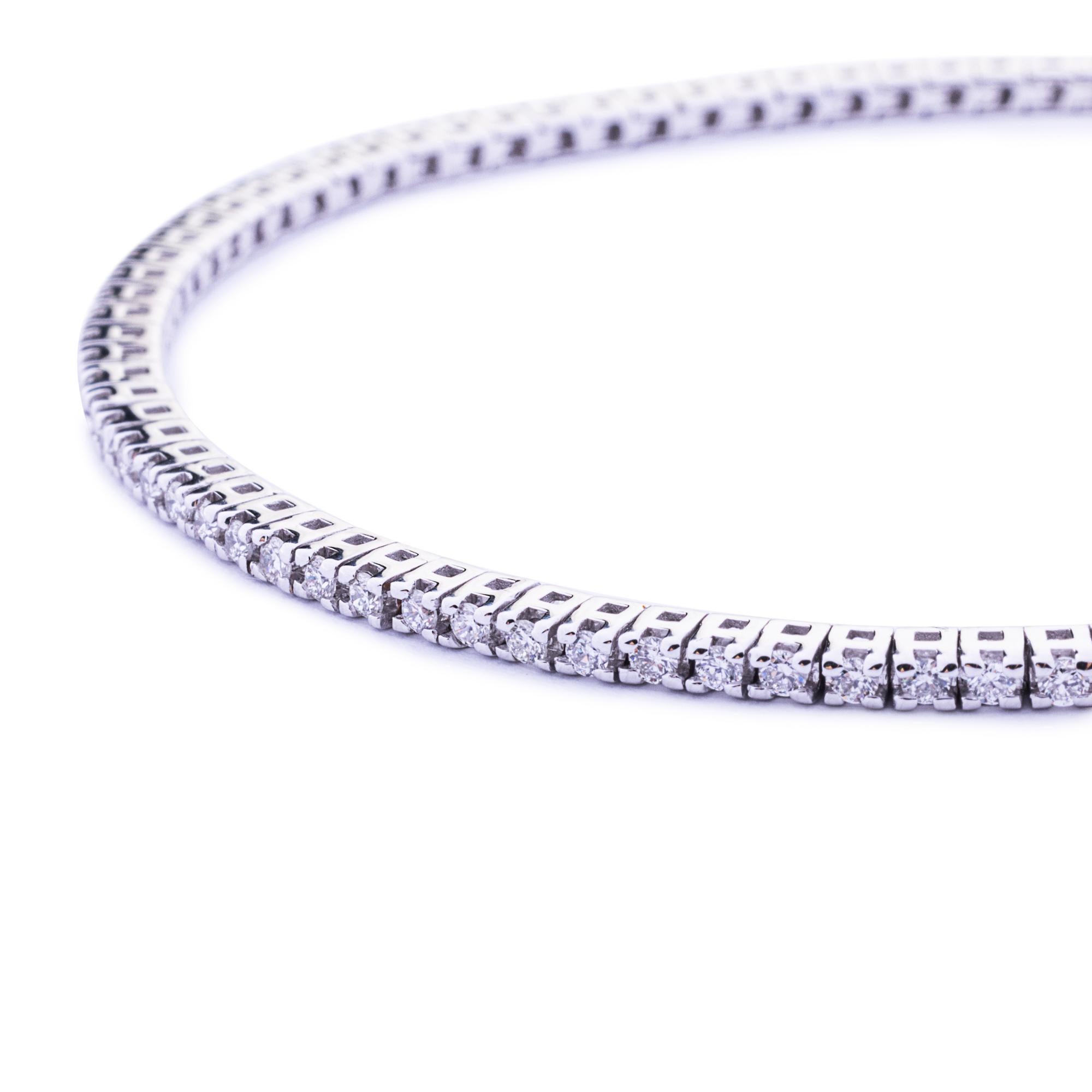 Taille ronde Bracelet tennis Alex Jona en or blanc et diamants blancs en vente
