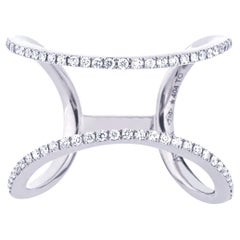 Offener Bandring mit weißen Diamanten in Weißgold von Jona