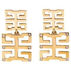 Alex Jona Happy Long Life-Ohrringe, Weißer Diamant Gelbgold
