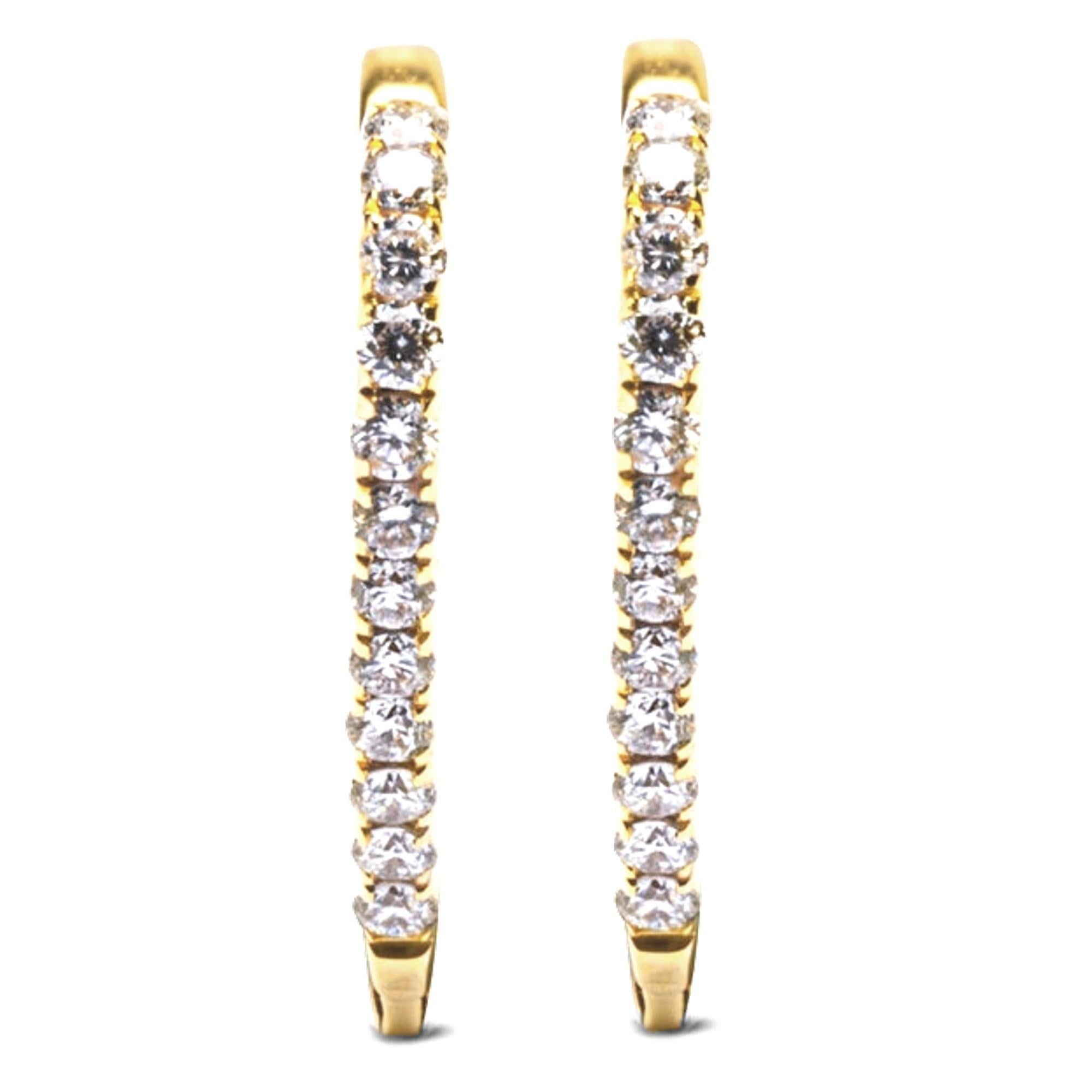 Contemporary Alex Jona White Diamond Yellow Gold Heart Earrings For Sale