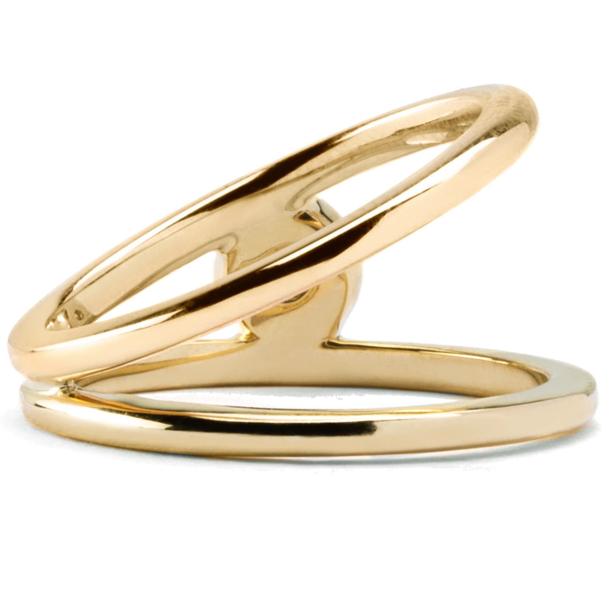 Contemporary Alex Jona White Diamond Yellow Gold Solitaire Ring For Sale