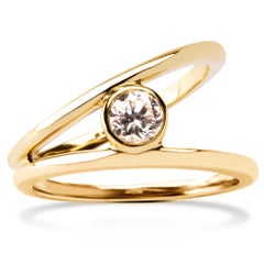 Alex Jona White Diamond Yellow Gold Solitaire Ring