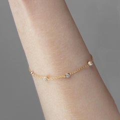 Alex Jona White Diamonds 18 Karat Yellow Gold Chain Bracelet