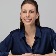 Alex Jona White Floating Diamond Platinum Drop Earrings