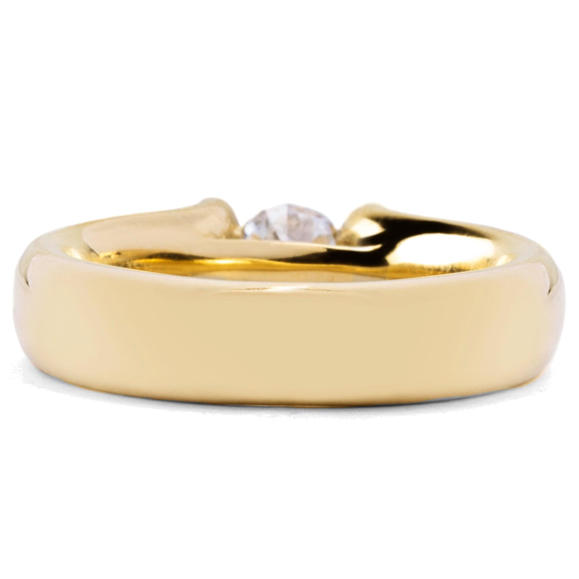 Women's Alex Jona White White Diamond Yellow Gold Solitaire Band Ring For Sale