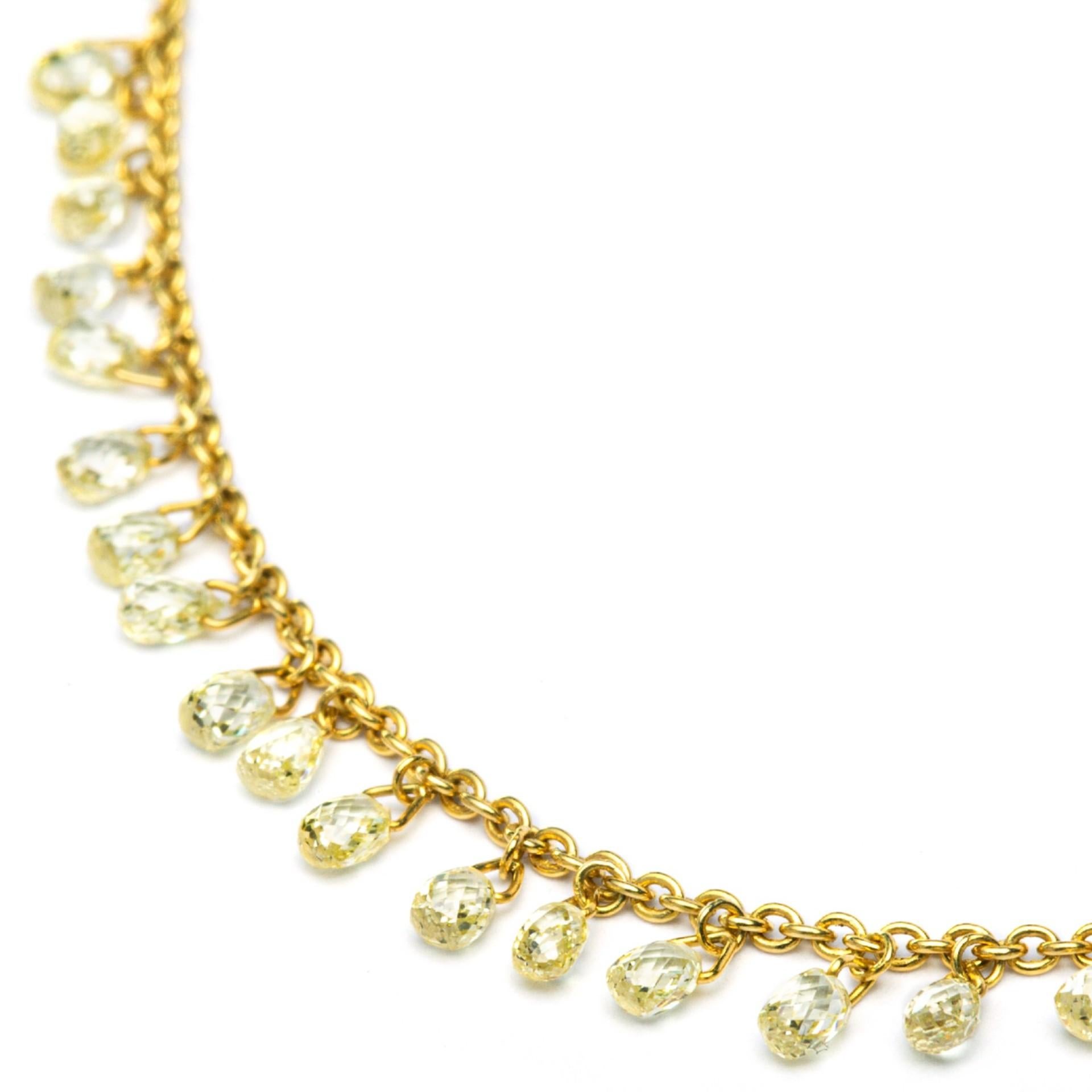 Alex Jona Collier en or jaune 18 carats et diamants jaunes
