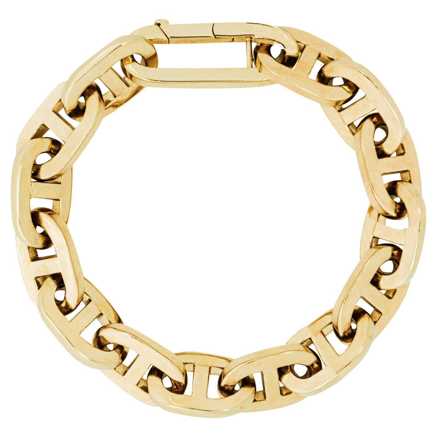 Alex Jona Yellow Gold Chaine d'Ancre Marine Link Chain Bracelet For ...