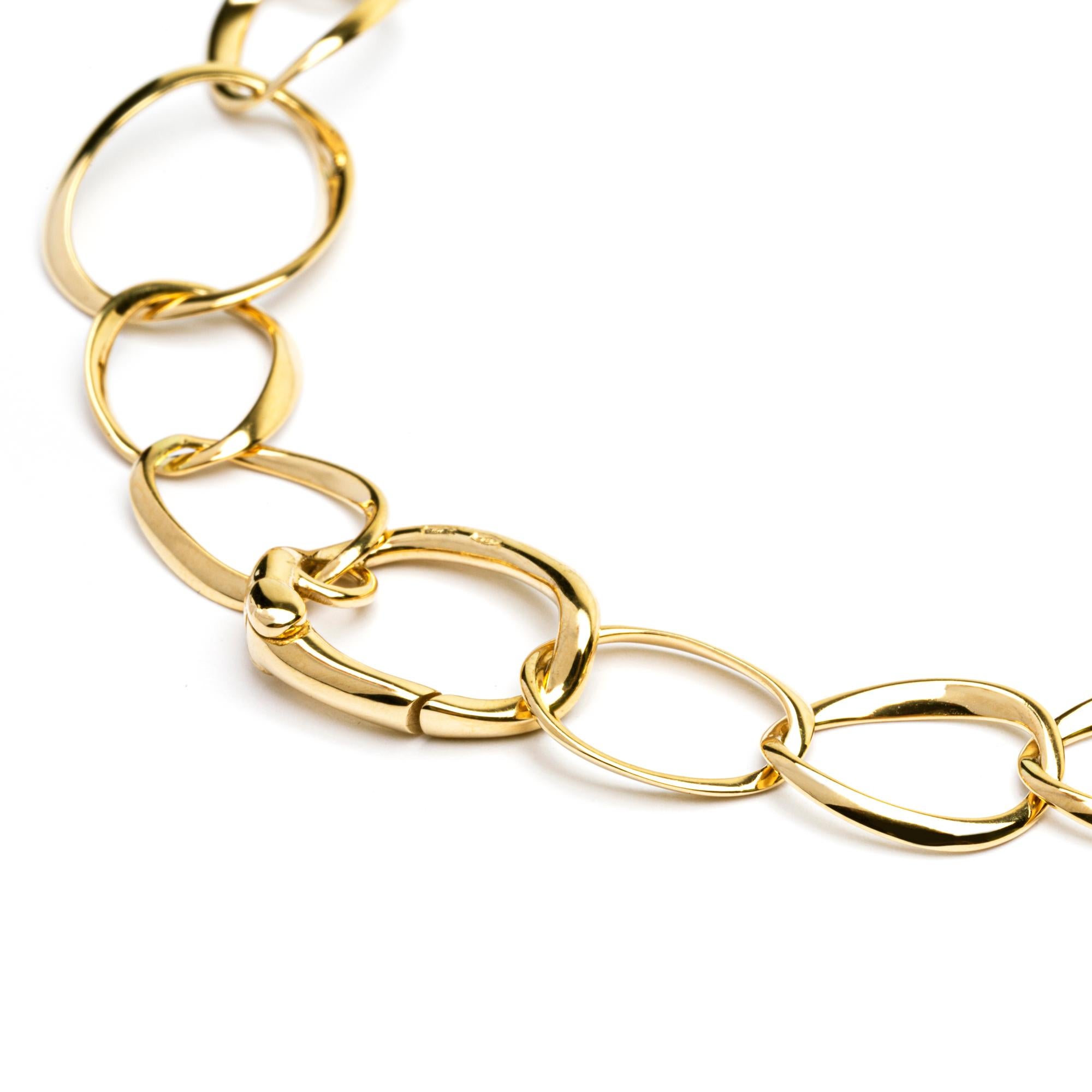 Alex Jona Yellow Gold Curb Link Chain Necklace In New Condition For Sale In Torino, IT