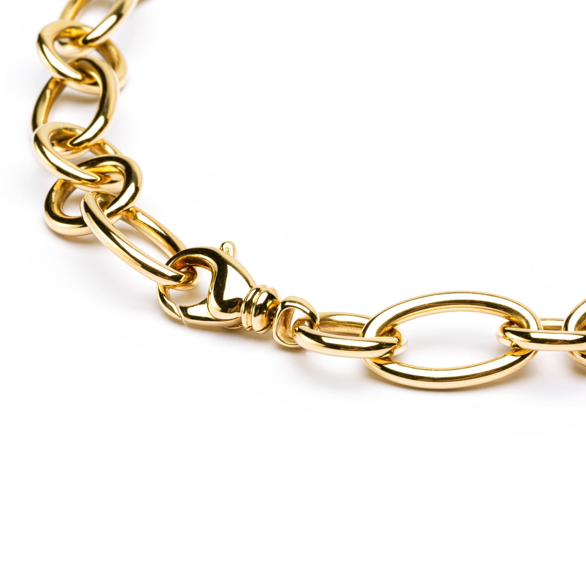 Women's or Men's Alex Jona Yellow Gold Link Chain Necklace For Sale