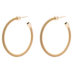 Alex Jona Yellow Gold-Plated Sterling Silver Twisted Wire Hoop Earrings