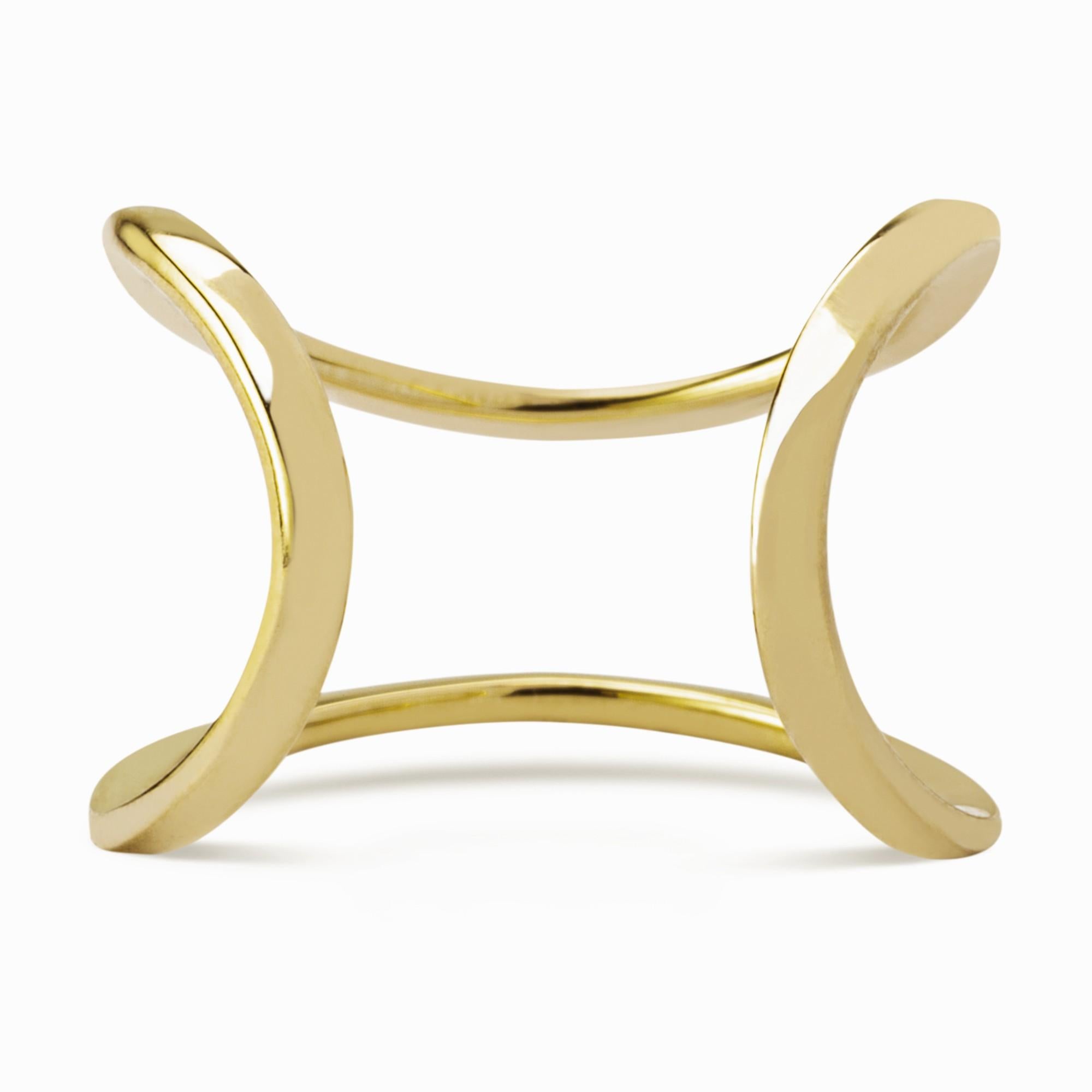 Alex Jona Yellow Gold Wave Open Band Ring In New Condition For Sale In Torino, IT