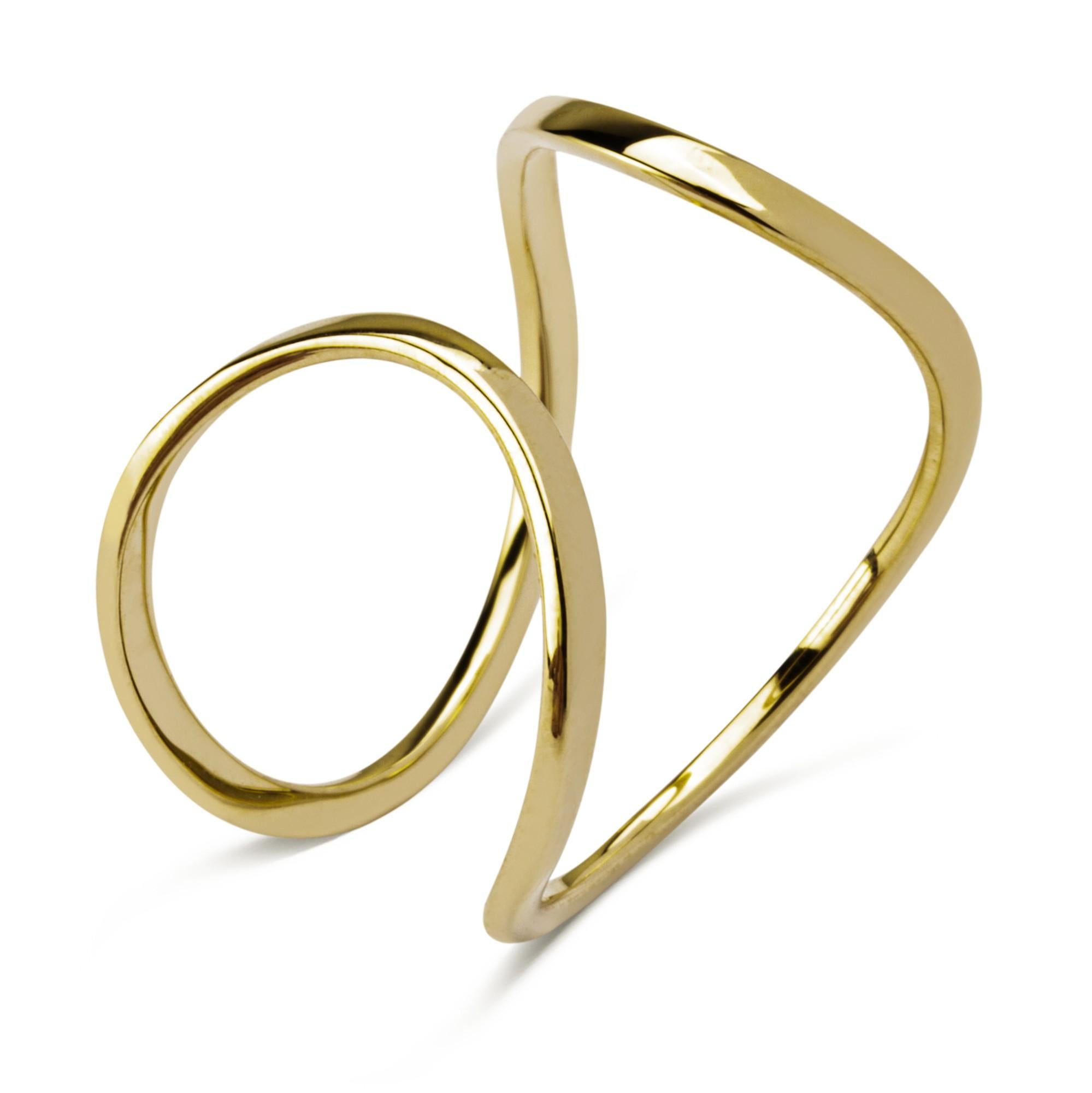 Alex Jona Yellow Gold Wave Open Band Ring For Sale 1
