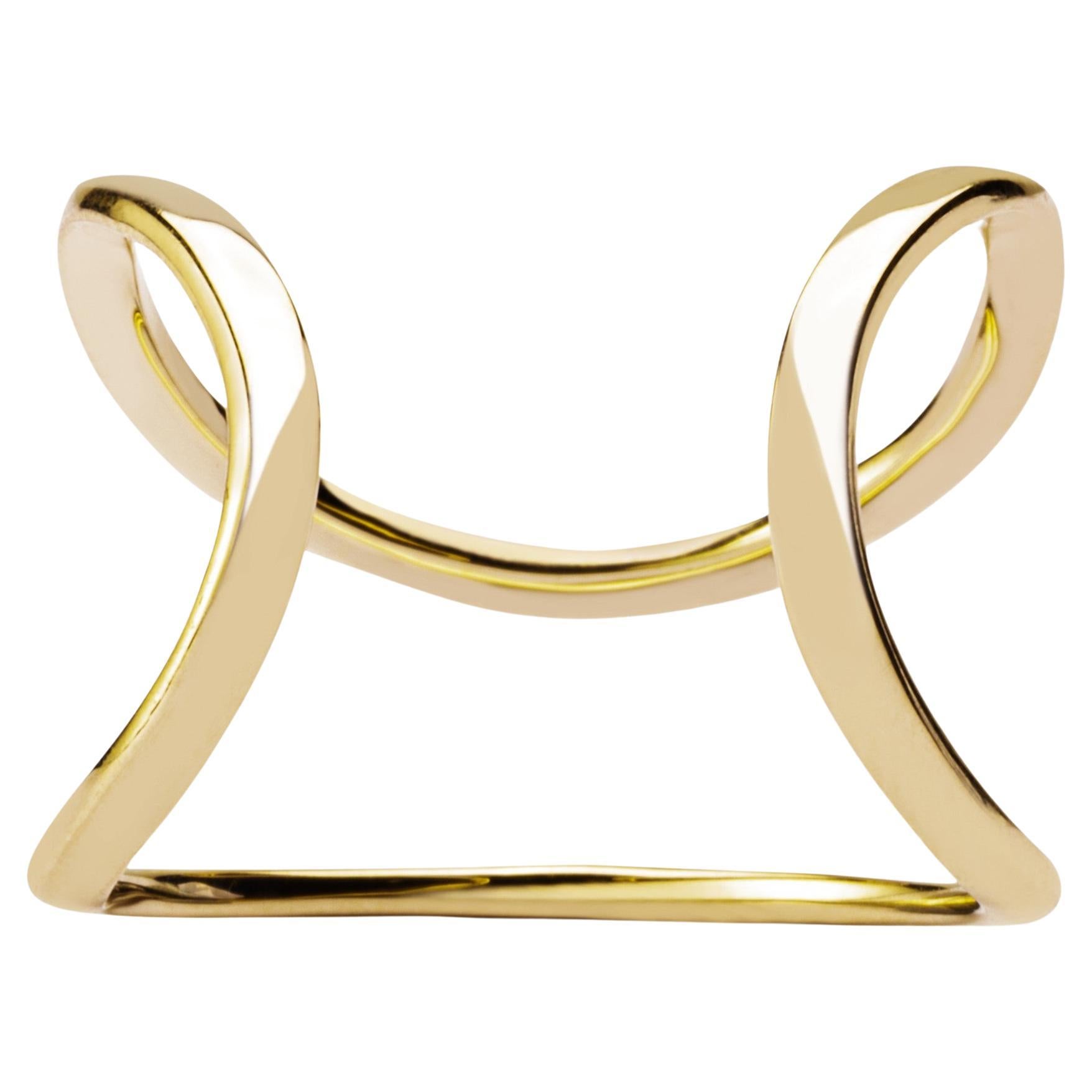 Alex Jona Yellow Gold Wave Open Band Ring For Sale