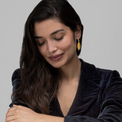 Alex Jona Yellow Tourmaline Quartz 18 Karat Yellow Gold Drop Earrings