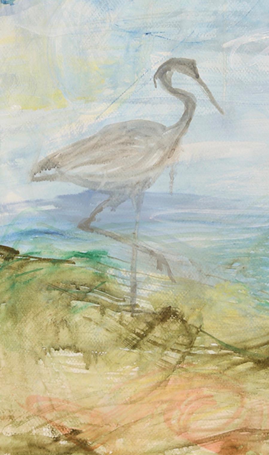 abstract heron painting