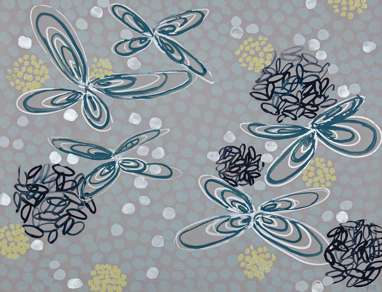 Stampa Su Tela Lino Giglio: Quadro Astratto Floreale Per Decorazione Parete, 50x150 Cm (Senza Cornice)