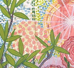 Paesaggio astratto di grandi dimensioni "Fleeting" acrilico su mylar