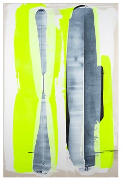 Black Stripes Under White (Abstract painting)