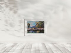 Above the Pond, Impressionism, Original oil Painting, Ready to Hang