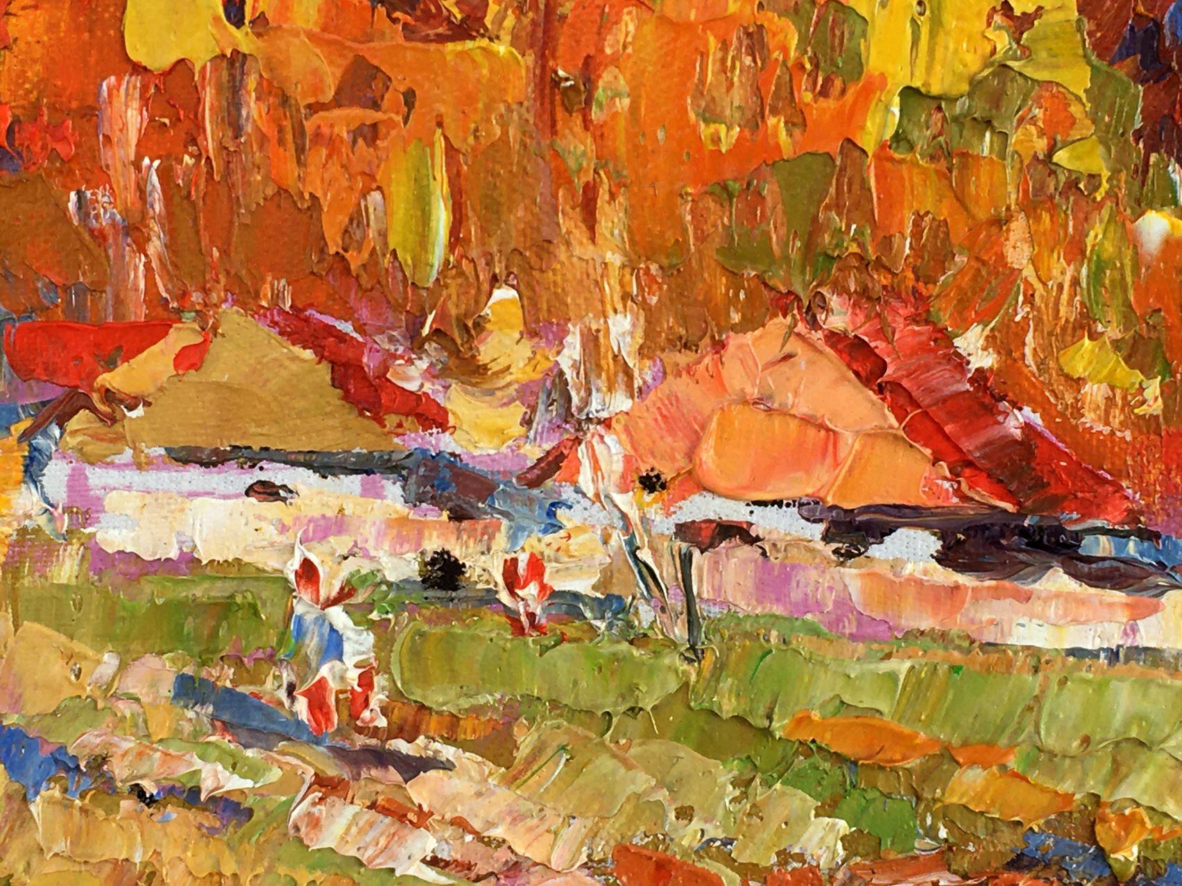 Artist: Alex Kalenyuk 
Work: Original oil painting, handmade artwork, one of a kind 
Medium: Oil on canvas 
Year: 2016
Style: Impressionism
Title: Autumn Day
Size: 6