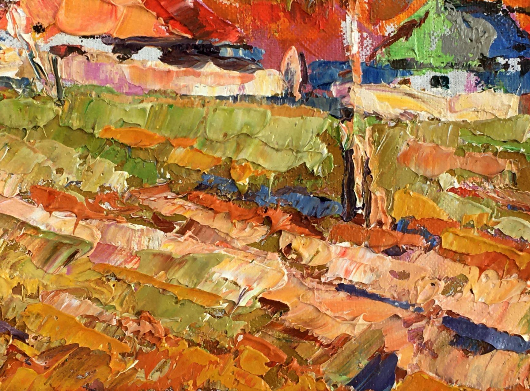 Autumn Day, Impressionism Original oil Painting, Ready to Hang For Sale 3