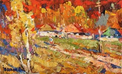 Autumn Day, Impressionism Original oil Painting, Ready to Hang