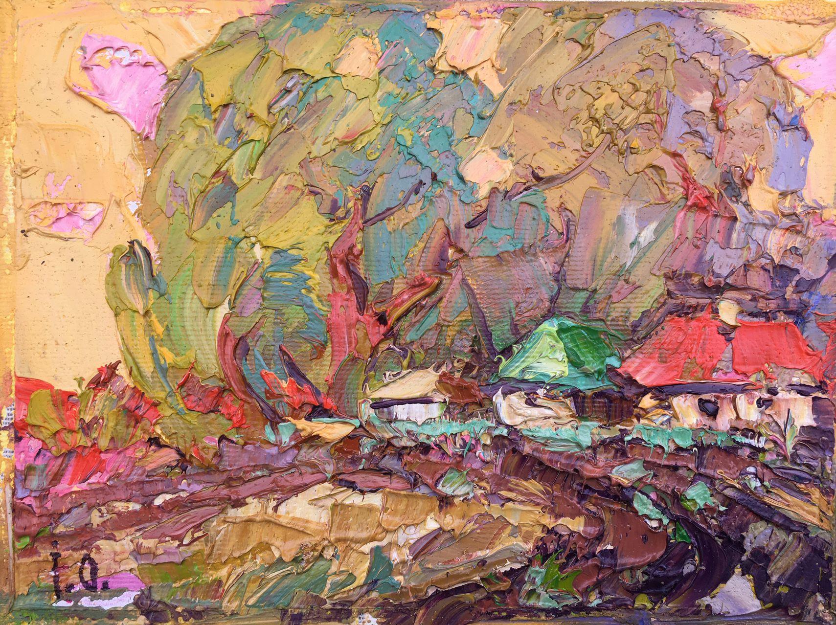 Landscape Painting di Alex Kalenyuk   - Giornata d'autunno, Impressionismo, Pittura ad olio originale, pronta per essere appesa