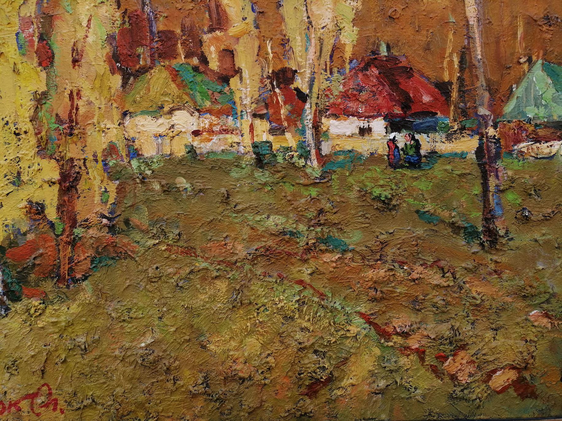 Autumn Evening, Impressionism, Original oil Painting, Ready to Hang For Sale 2
