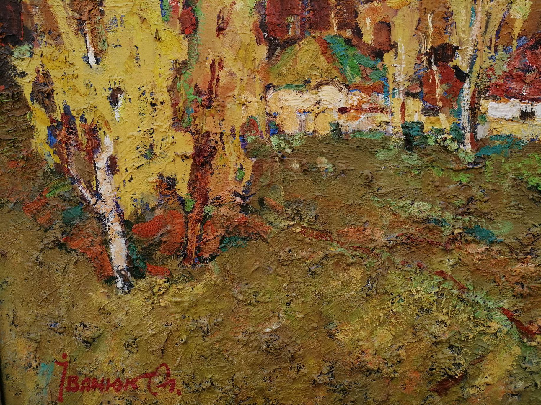 Autumn Evening, Impressionism, Original oil Painting, Ready to Hang For Sale 3