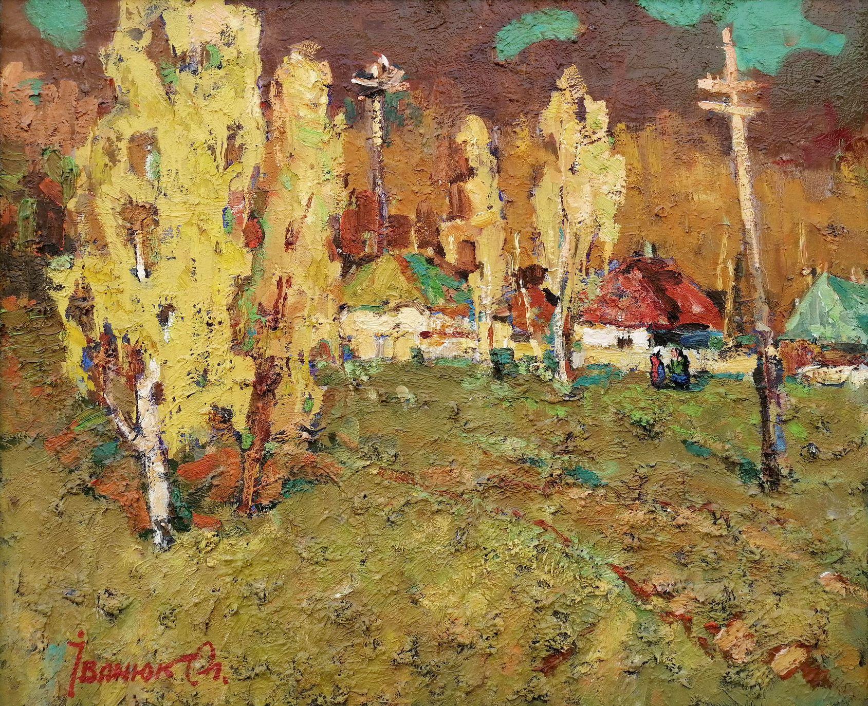 Alex Kalenyuk   Landscape Painting - Autumn Evening, Impressionism, Original oil Painting, Ready to Hang