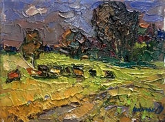 Autumn Meadow, impressionnisme, peinture à l'huile originale, prête à accrocher