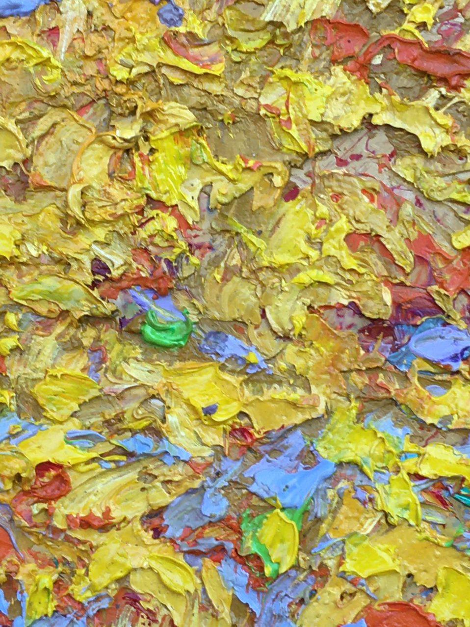 Bañado por el sol, Impresionismo, Pintura al óleo original, Lista para colgar - Painting de Alex Kalenyuk  