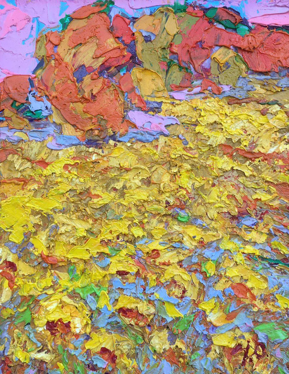 Landscape Painting Alex Kalenyuk   - Baigné par le soleil, Impressionnisme, Peinture à l'huile originale, Prête à être accrochée