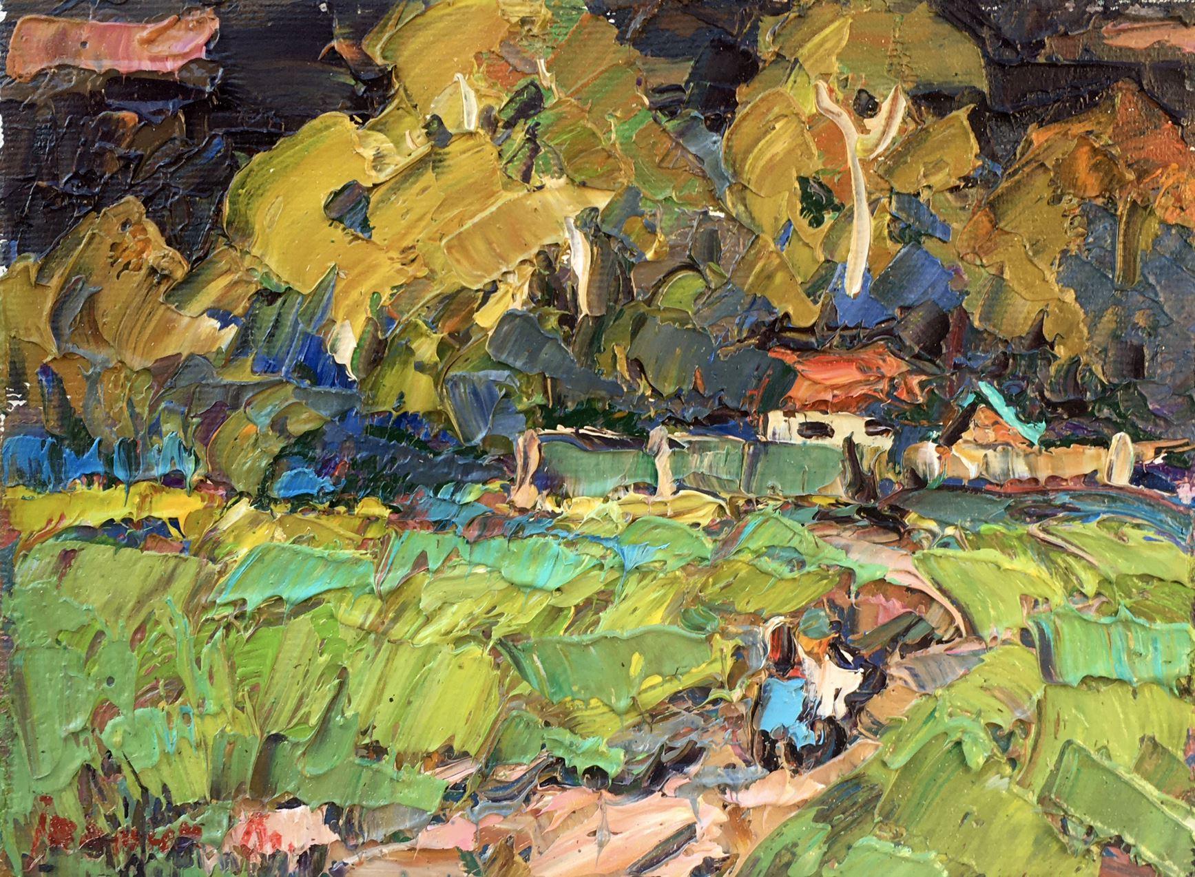 Landscape Painting Alex Kalenyuk   - Avant la tempête, impressionnisme, peinture à l'huile originale, prête à être accrochée
