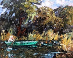 Boatman, Original oil Painting, Ready to Hang