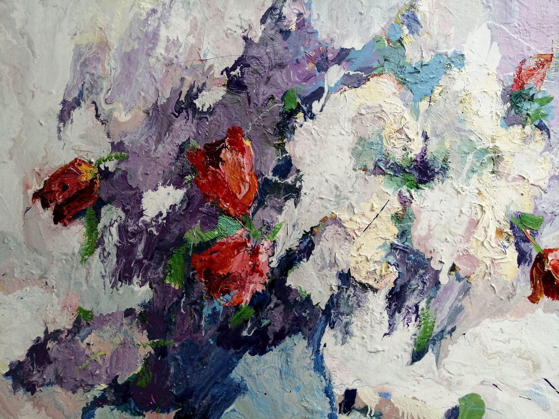 Artist: Alex Kalenyuk 
Work: Original oil painting, handmade artwork, one of a kind 
Medium: Oil on canvas 
Year: 2020
Style: Impressionism
Title: Bouquet of Flowers, 
Size: 27.5