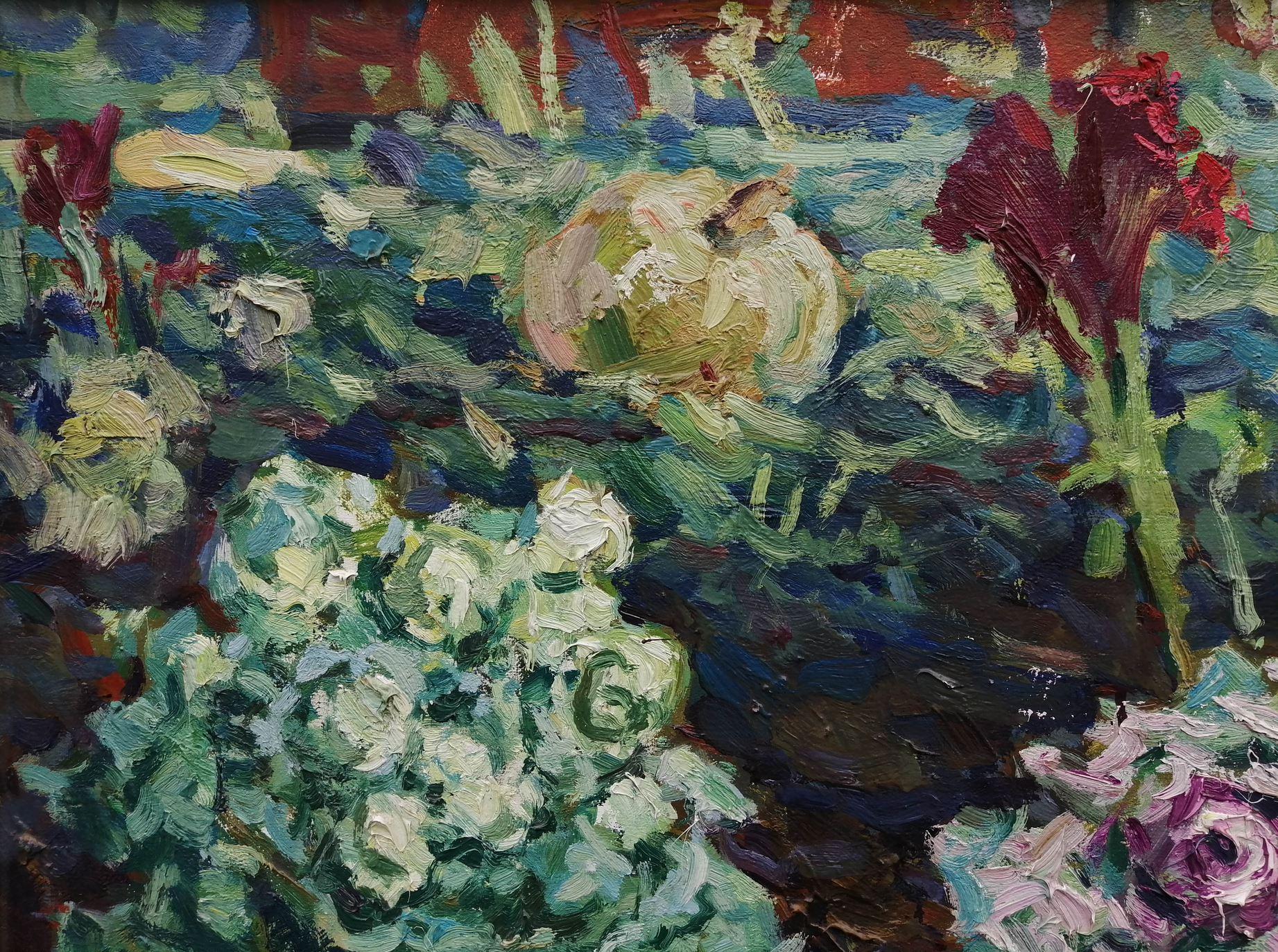Cabbage in the Garden, Original oil Painting, Ready to Hang For Sale 2