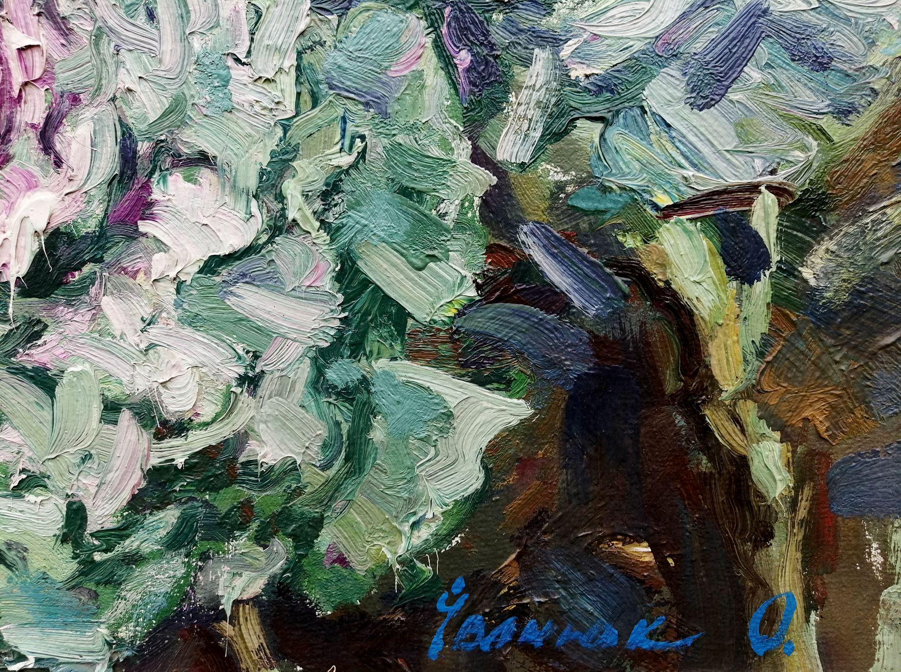 Cabbage in the Garden, Original oil Painting, Ready to Hang For Sale 3